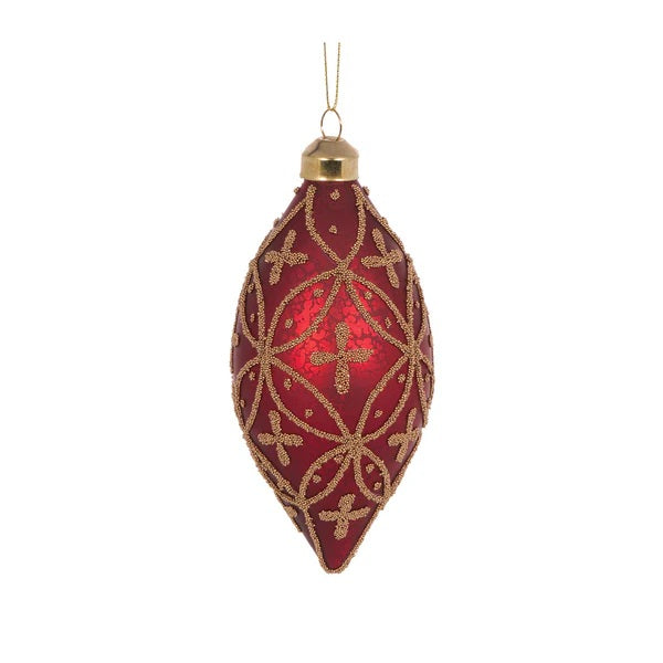 BURGUNDY EMBELLISHED DROP BAUBLE EXR034