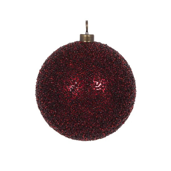 10 CM BURGUNDY CAVIAR BAUBLE EXE103