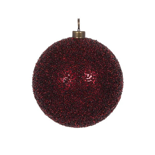 10 CM BURGUNDY CAVIAR BAUBLE EXE103