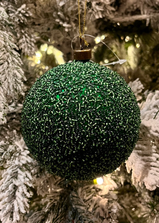 10 CM GREEN CAVIAR BAUBLE EXE104