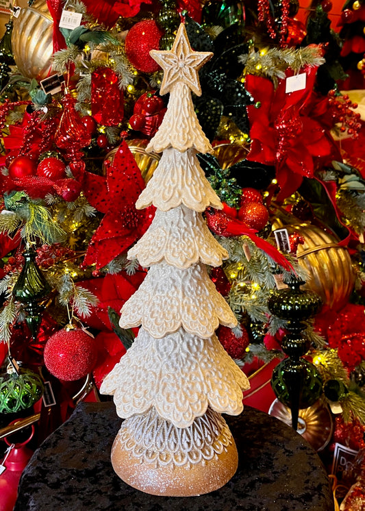 FROSTED GINGERBREAD TREE WITH STAR ECA042