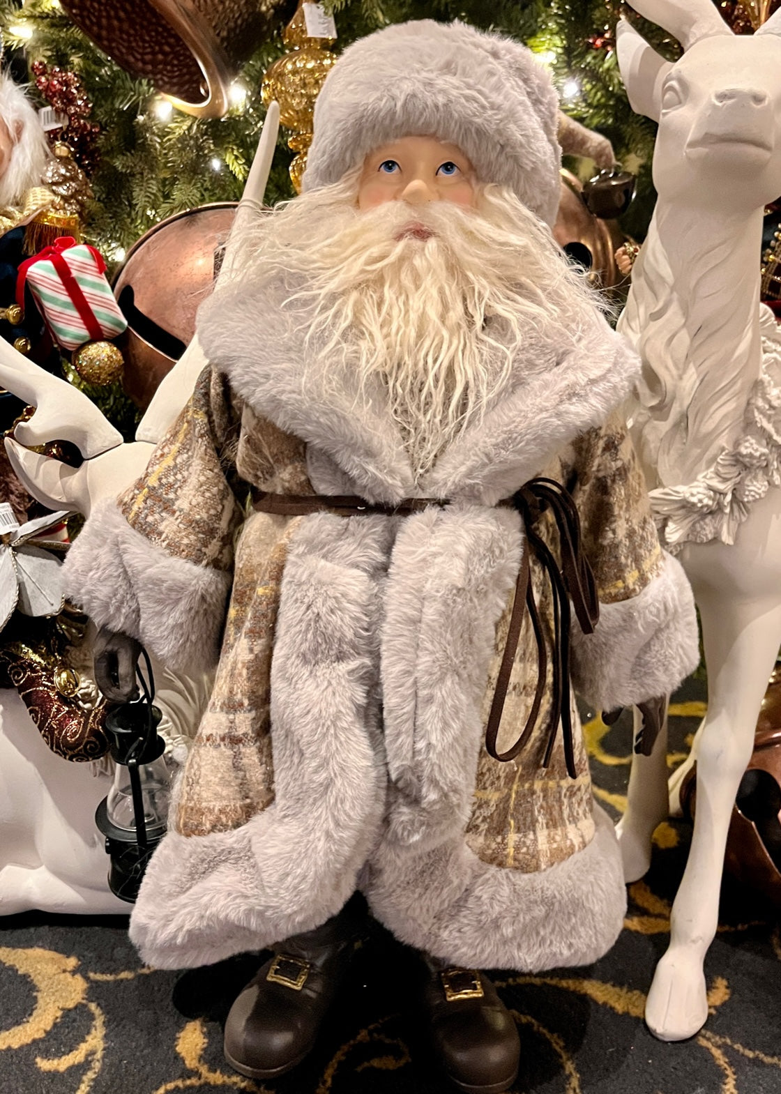 FABRIC WOODLAND SANTA ECA065