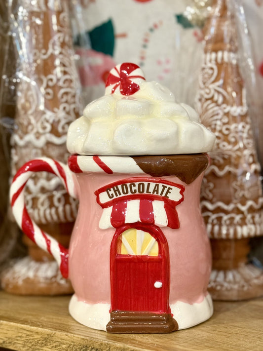 HOT CHOCOLATE STORE LIDDED MUG ECA168