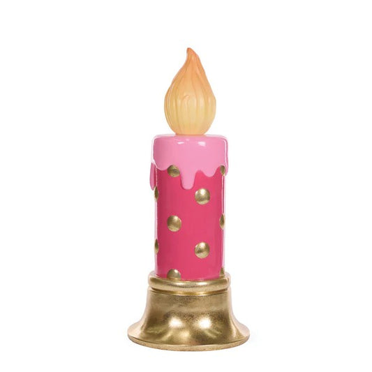 LED PINK POLKA DOT CANDLE ECA093 (BULKY ITEM REQUIRES EXTRA POSTAGE)