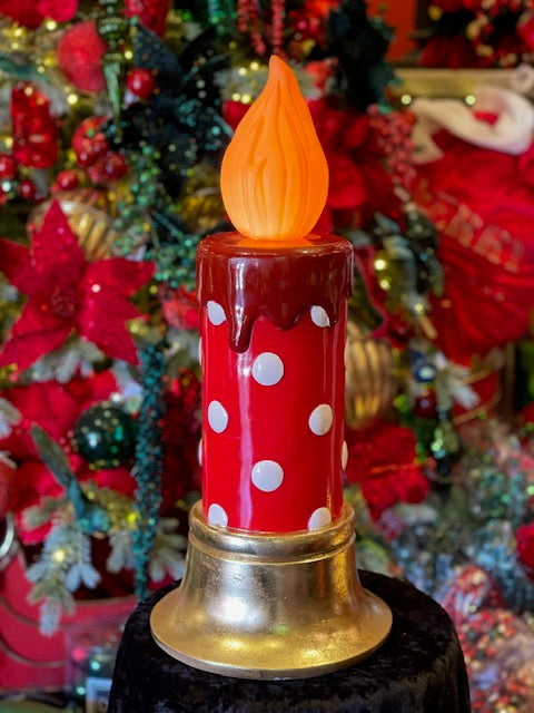 LED RED POLKA DOT CANDLE ECA094 (BULKY ITEM REQUIRES EXTRA POSTAGE)