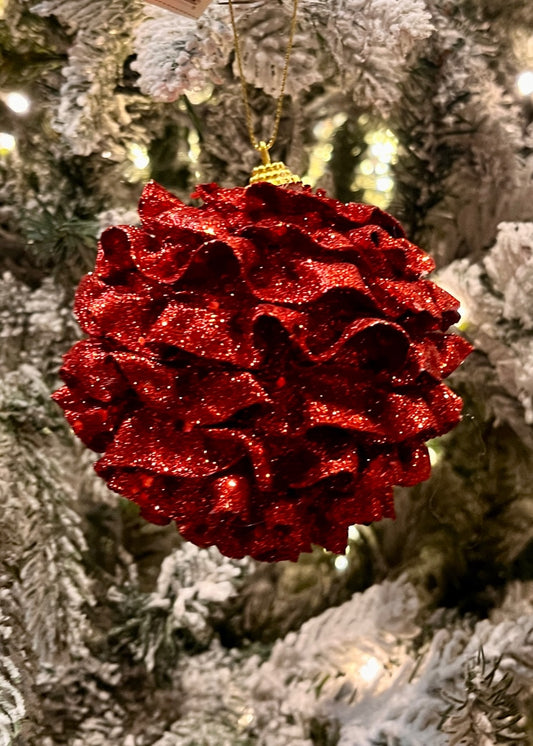 RED RUFFLES BAUBLE EXZ122