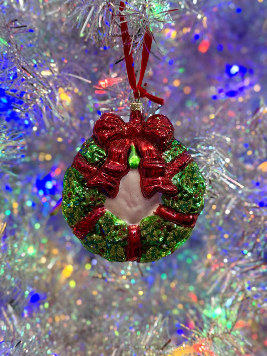 RIBBONED WREATH ORNAMENT FCI143