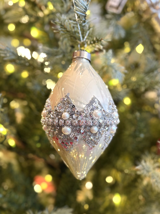 PEARL BEADED JEWEL DROP BAUBLE FCI302