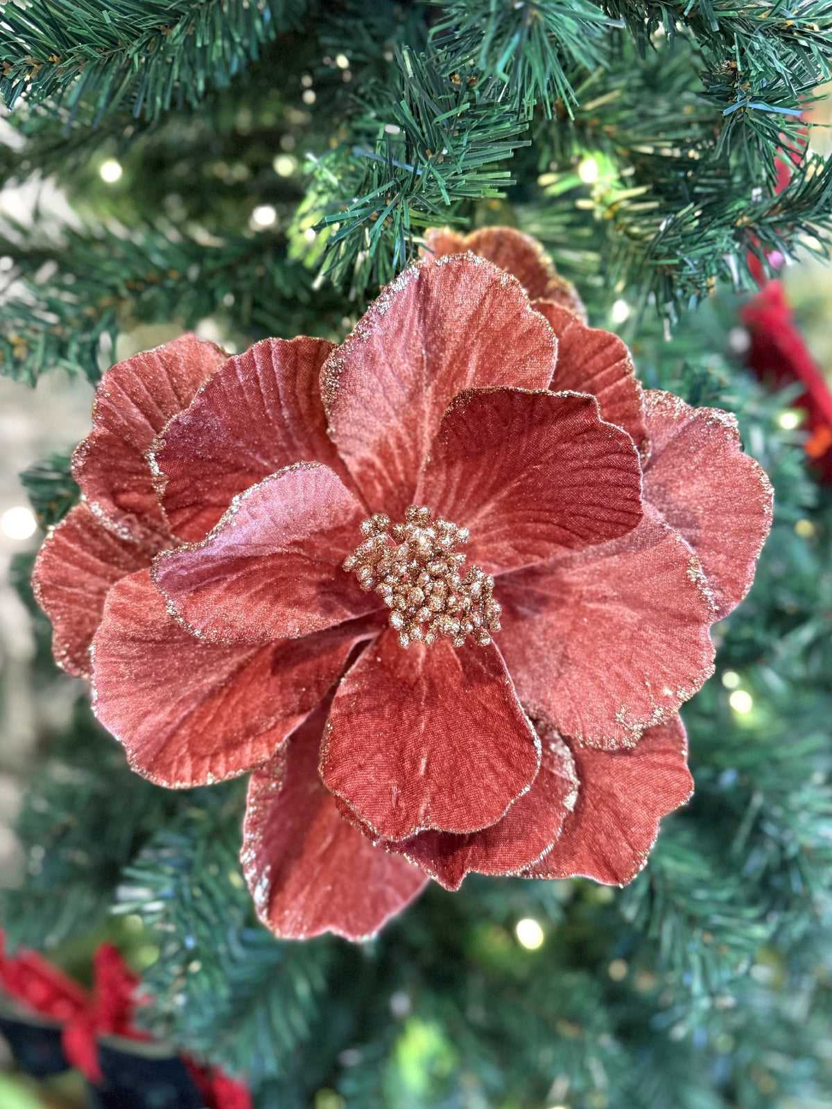 ROSE GOLD SIMPLE LAYERED VELVET FLOWER FCJ033