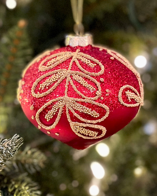 GOLD RED LEAF ONION HANGING ORNAMENT RAM006