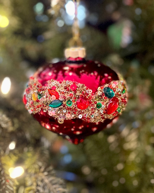 RED GEMS ONION HANGING ORNAMENT RAM150
