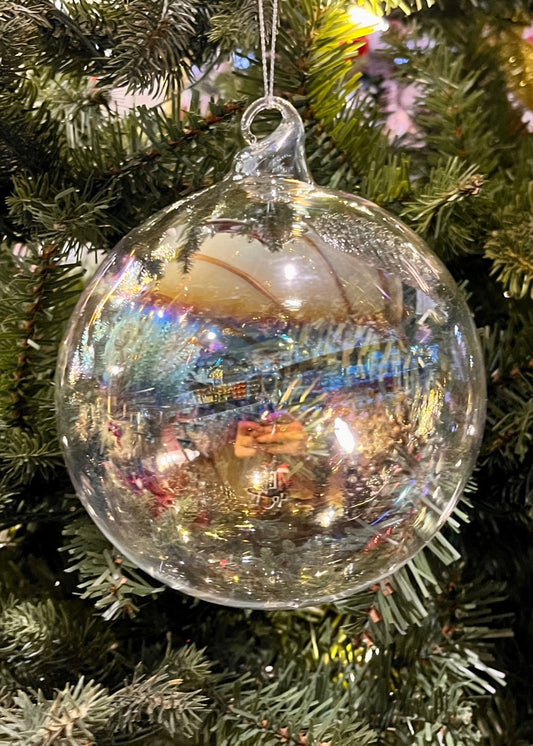 15CM IRIDESCENT GLASS BALL RAM495