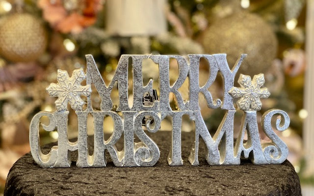 SILVER MERRY CHRISTMAS SIGN RAR705
