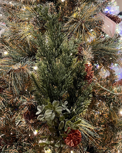 GREEN FOLIAGE WITH PINECONES SPRAY RDD217