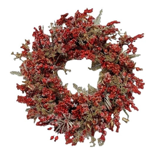 RUSTIC RED BERRY AND GOLD WREATH REA045