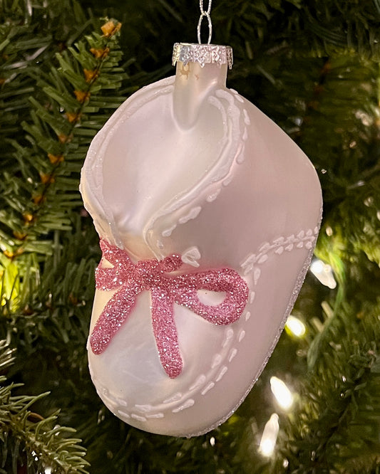 PINK BABY BOOTIE ORNAMENT RLC026