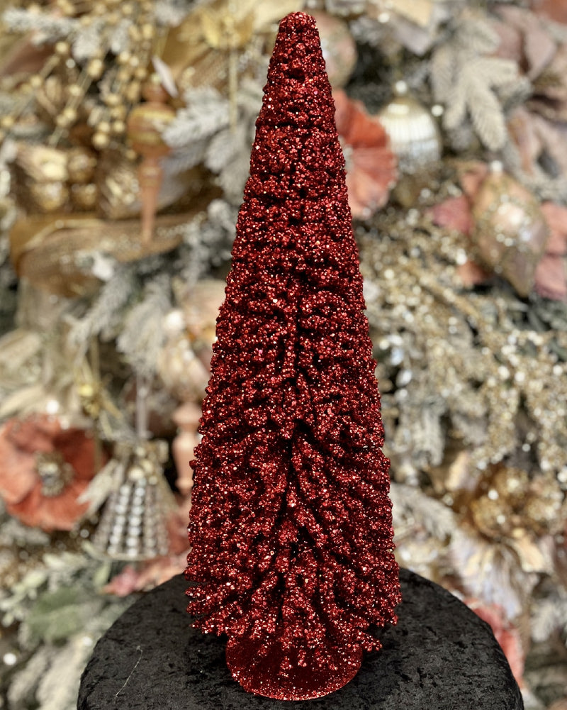 50CM RED GLITTER BRUSH TREE RMX531