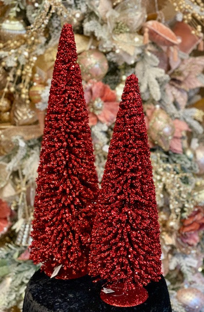 60CM RED GLITTER BRUSH TREE RMX534