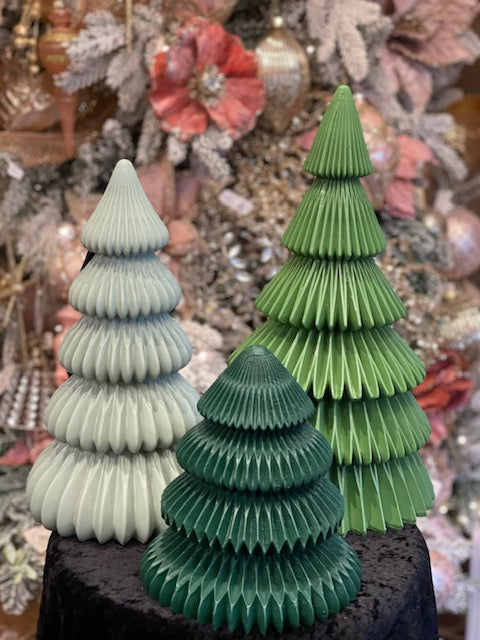 GREEN RIBBED MODERN 20CM TREE RSM007