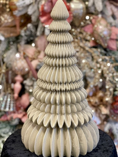 TAUPE RIBBED 42CM CHRISTMAS TREE RSM009