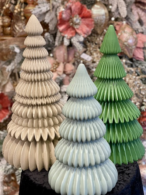 TAUPE RIBBED 42CM CHRISTMAS TREE RSM009