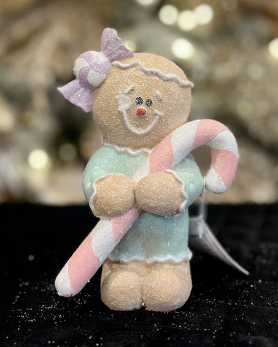 PASTEL GINGERBREAD DOLL WITH CANDYCANE RSW338