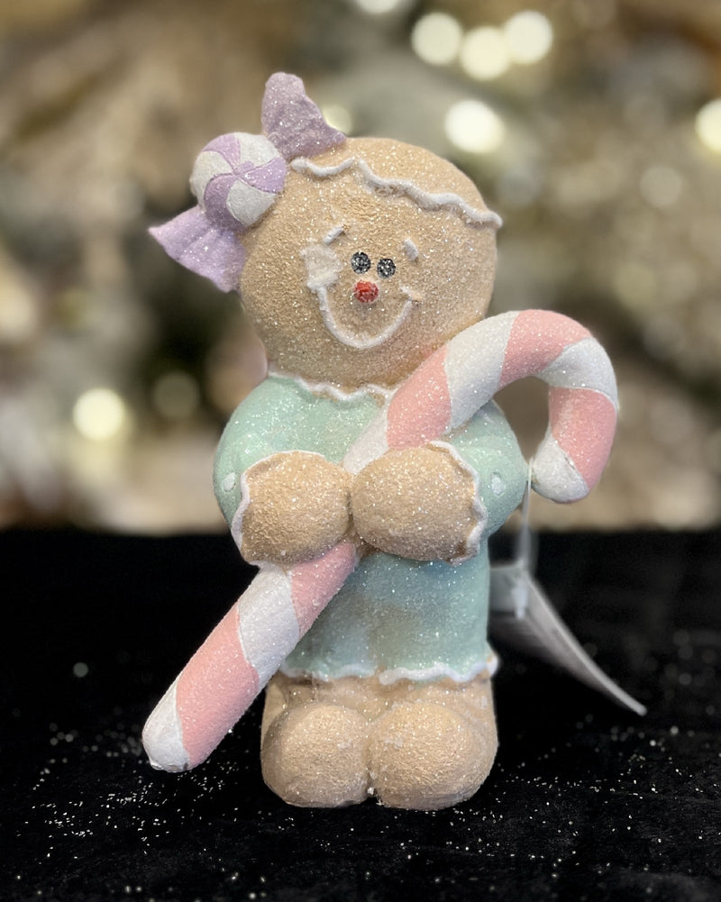 PASTEL GINGERBREAD DOLL WITH CANDYCANE RSW338