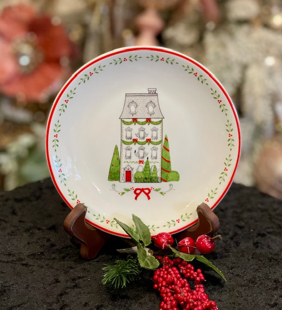 TOPIARY VILLAGE SET OF 4 MINI PLATES 15CM RTM648