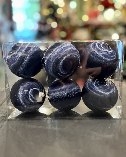 NAVY SILK BALL HANGING BOX 6 RTW210