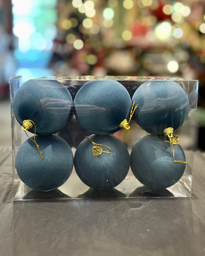  TEAL SILK BALL HANGING BOX OF 6 RTW211