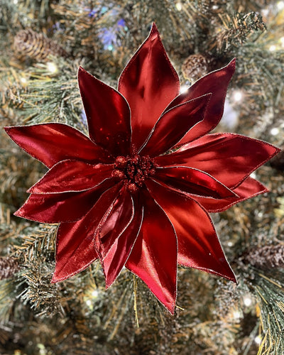 RED METALLIC POINSETTIA RXD080