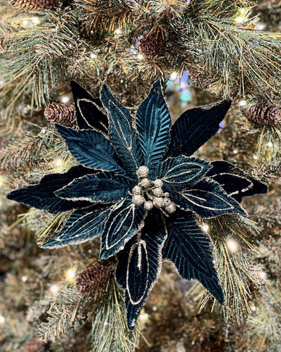 EMERALD GREEN GOLD GLITTER EDGE POINSETTIA RXD143