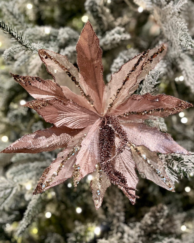 PINK GLITTER POINSETTIA RXD217