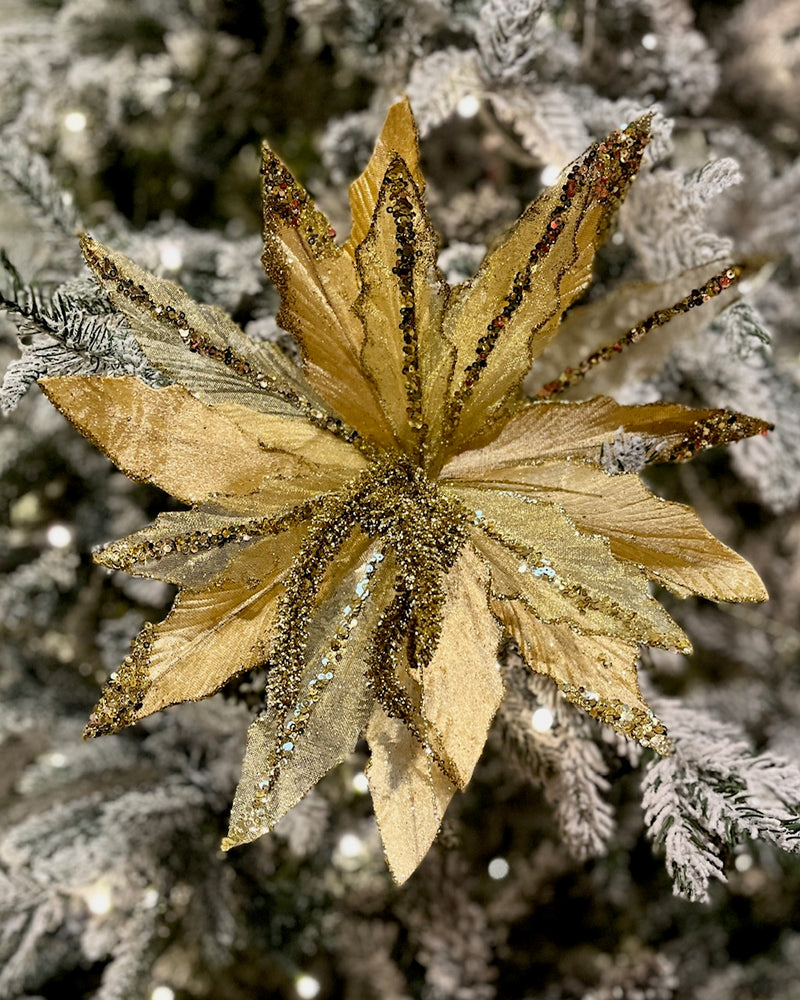 GOLD GLITTER POINSETTIA RXD218