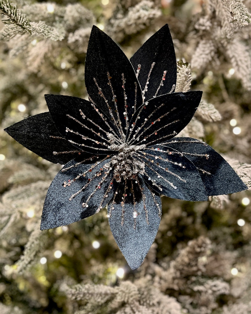 NAVY BLUE & SILVER POINSETTIA RXD230