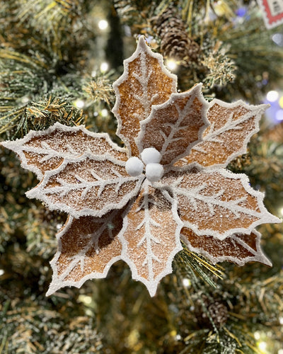 GINGERBREAD WHITE POINSETTIA RXD359