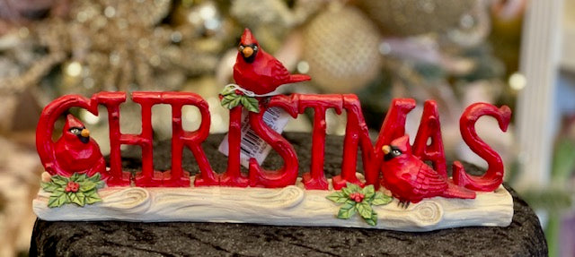 MERRY CHRISTMAS CARDINAL SIGN RXR409