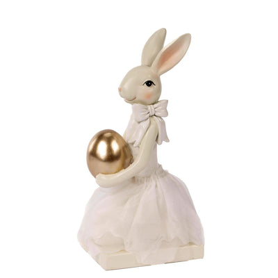 21CM SITTING BUNNY WITH EGG QAA016