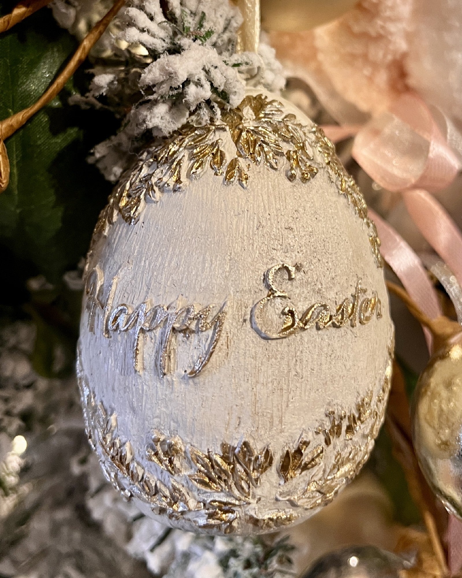 8.5CM HAPPY EASTER EGG ORNAMENT QSN022