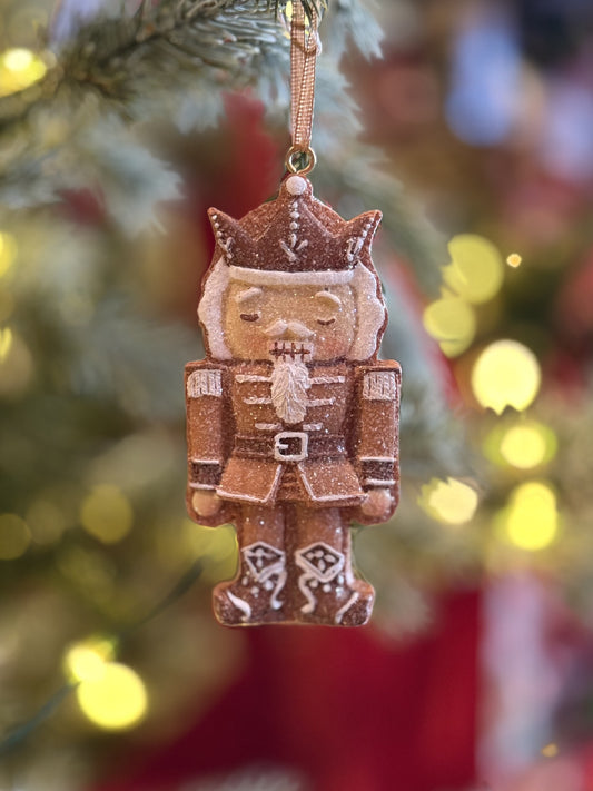 Iced Gingerbread Nutcracker Ornament 10cm XM1554