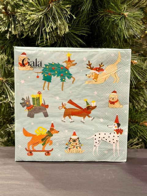 CHRISTMAS DOGS 20PK 3 PLY NAPKINS XM2408