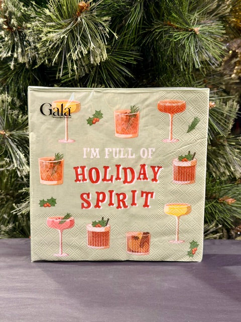 XMAS COCKTAILS 20PK 3 PLY NAPKINS XM2409