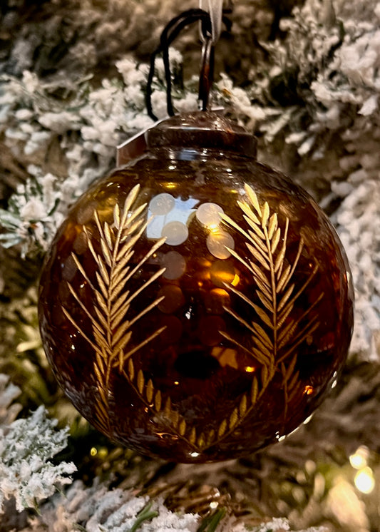 AMINA AMBER & GOLD GLASS BAUBLE SO0193