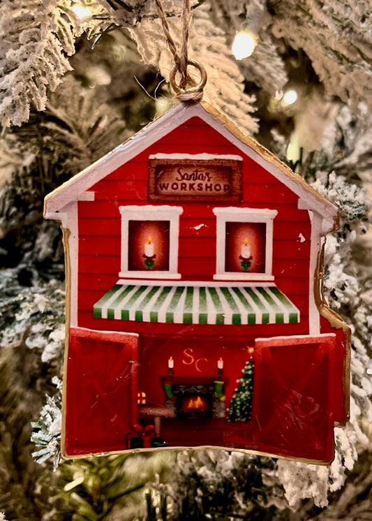 Santa's Workshop Hanging Enamel Ornament LT0155