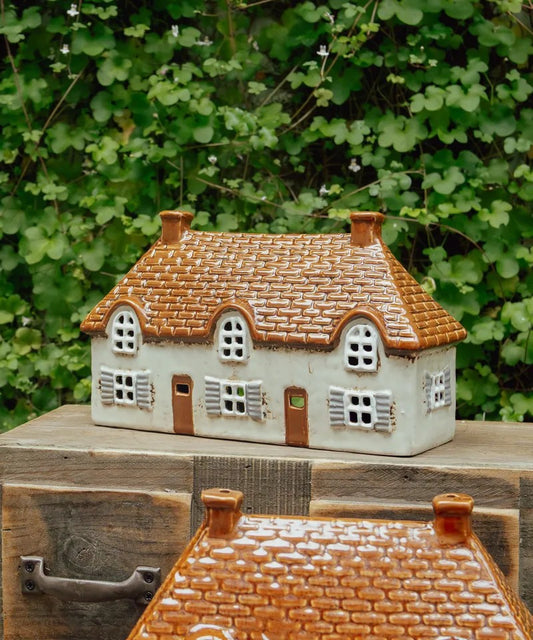 STONEWARE TEALIGHT HOUSE - COTSWOLD IVORY COTTAGE YA0094