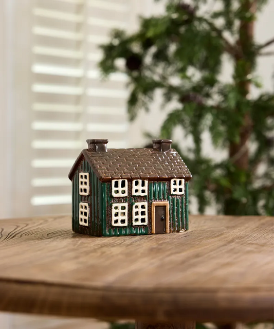STONEWARE VILLAGE TEALIGHT HOUSE - Nordgard Torp Green Cottage YA0101