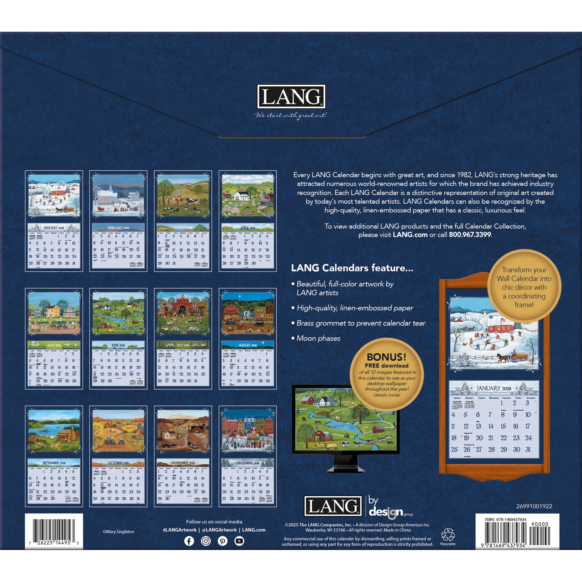 LANG CALENDAR 2026 - FOLK ART