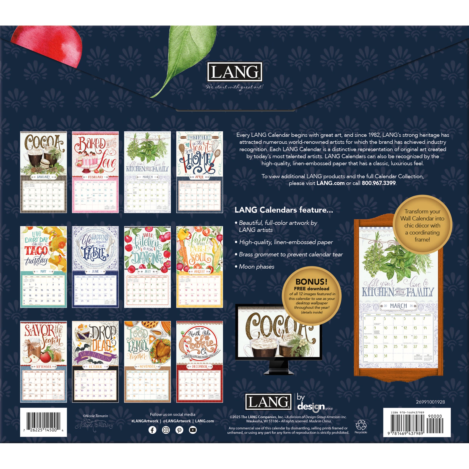LANG CALENDAR 2026 - LOVE TO COOK