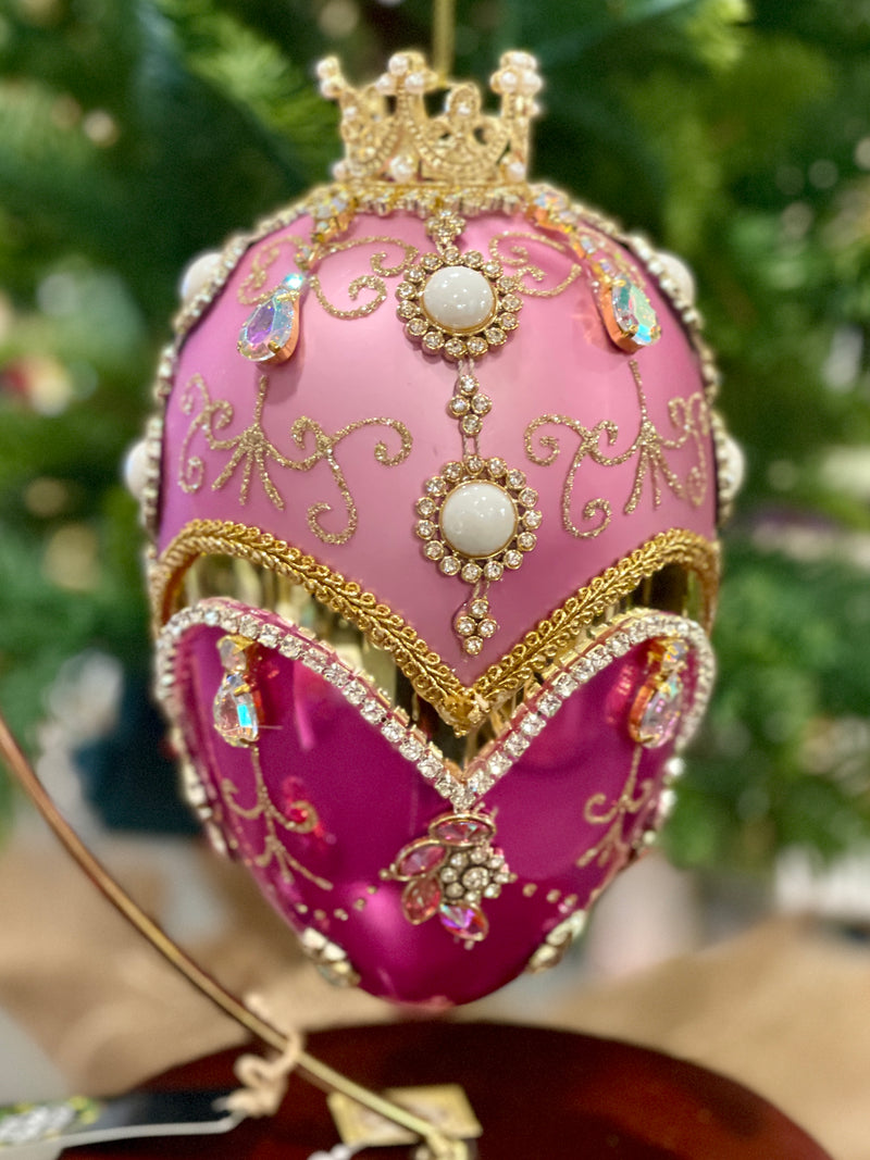 MARK ROBERTS FABERGE JEWEL PURPLE 7 INCH EGG ORNAMENT 36-54350