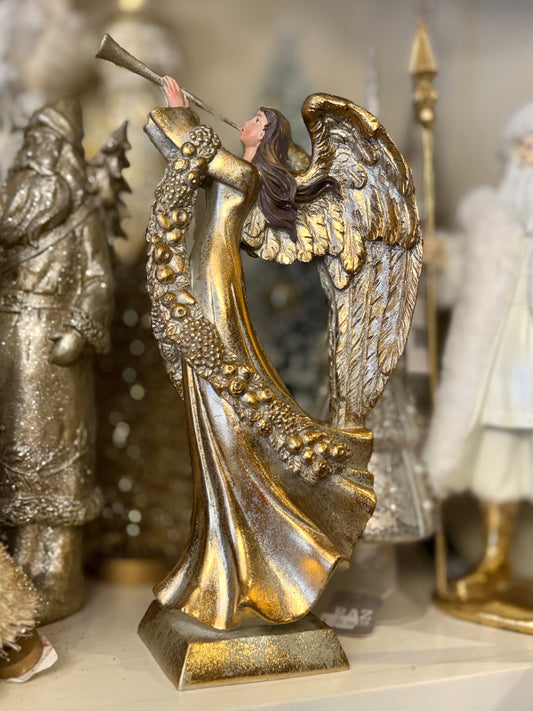 32cm Gold Trumpeting Angel FXK030